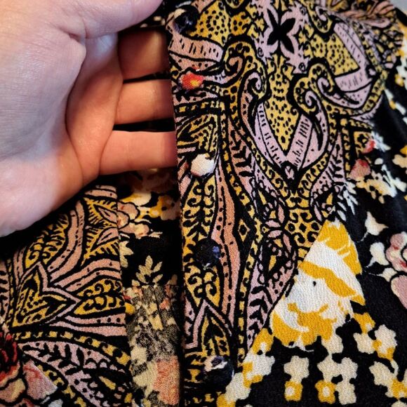 Free People Wildflower Fields Multi Color Long Sleeve Henley Top Size Small - Picture 4 of 12